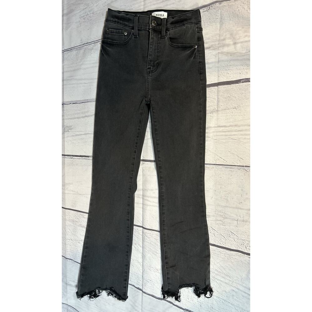 Pistola Lennon High Rise Crop Boot Jeans Raw Hem Coronado Wash Size 24